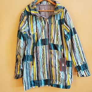 Spyder surge shell jacket 458 freeze stripe print,  women's large